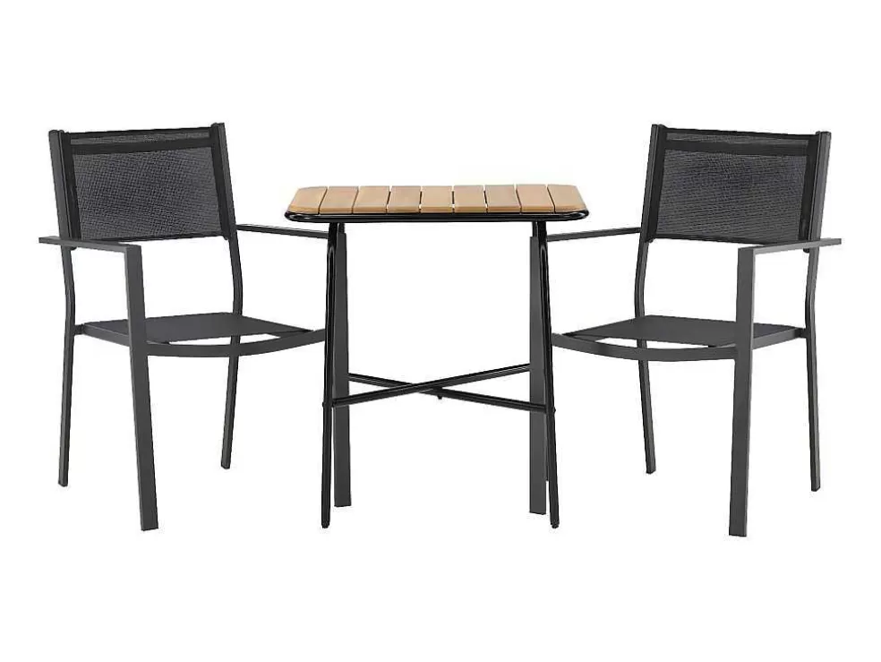 Cheap Holmbeck Tuinmeubelset Tafel, 2 Stoelen Naturel,Zwart. Loungeset