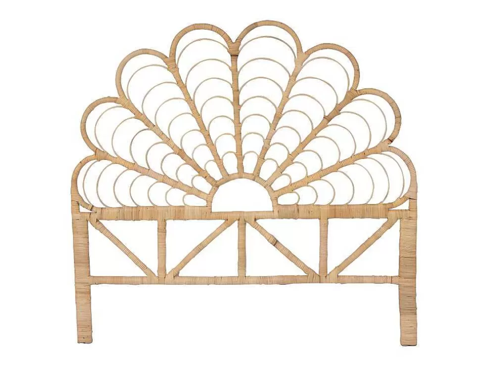 Outlet Hoofdbord 140 Cm - Rotan - Naturel - Flosia Hoofdeinde En Brugkast