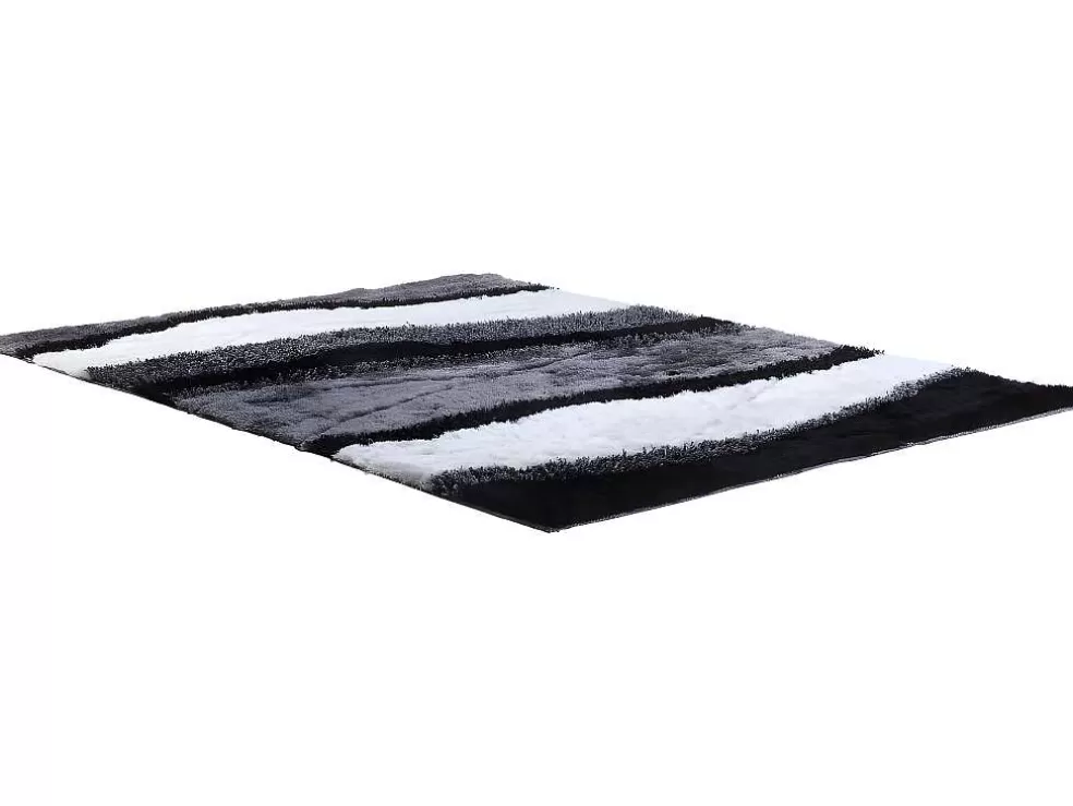 Fashion Hoogpolig Tapijt Ecume - Hand Getuft - Zwart En Wit - 200 X 290 Cm Aanbiedingen: Woonaccessoires
