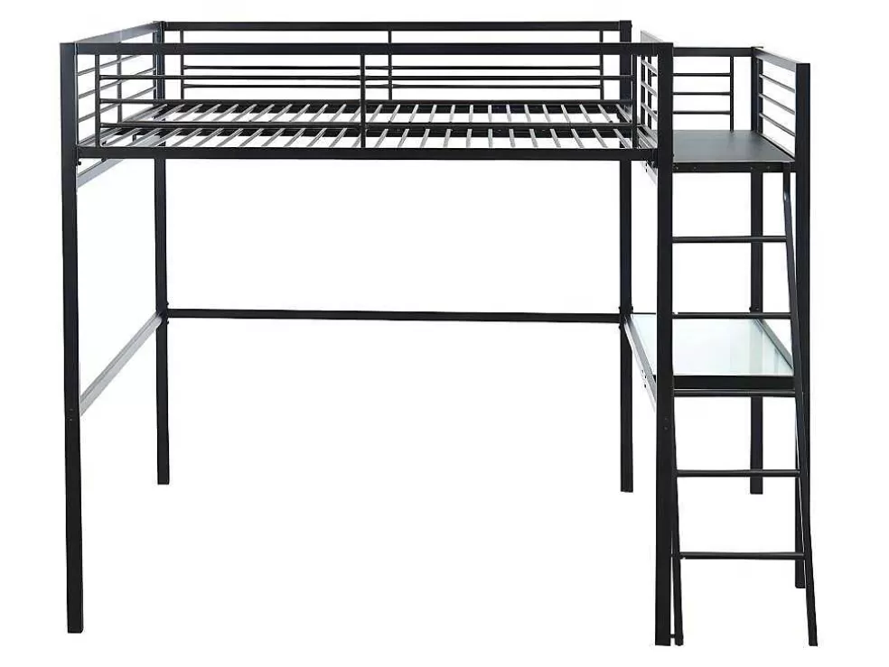 Fashion Hoogslaper Casual Ii - Bed 140 X 190 Cm - Bureau - Antraciet Kinderbed Hoogslaper