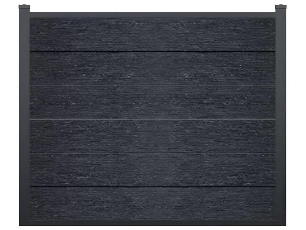 Best Ingraafbare Omheining H156 Cm - Set 6 Composietplaten + 2 Antracietkleurige Palen - Enola Afscherming En Omheining