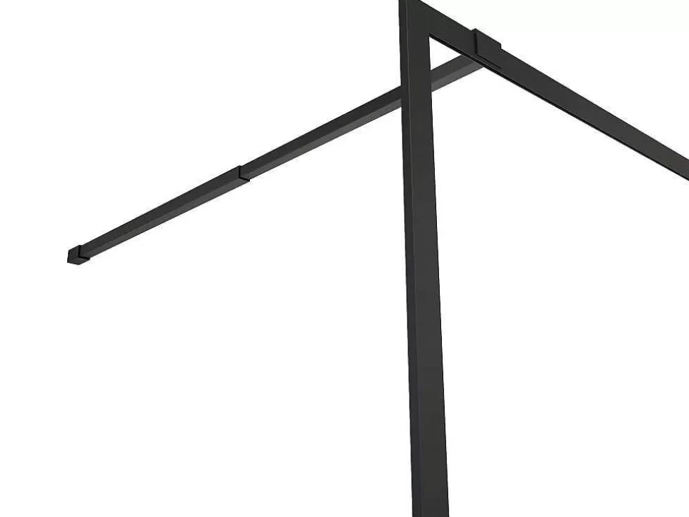 Clearance Inloopdouchescherm - 140 X 200 Cm - Mat Zwart - Gehard Glas - Amberi Douchewand