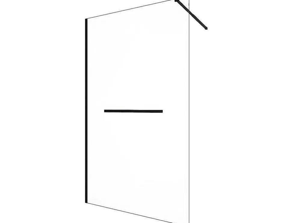 Online Inloopdouchescherm Met Handdoekhouder - 120 X 200 Cm - Mat Zwart - Gehard Glas - Kristen Douchewand