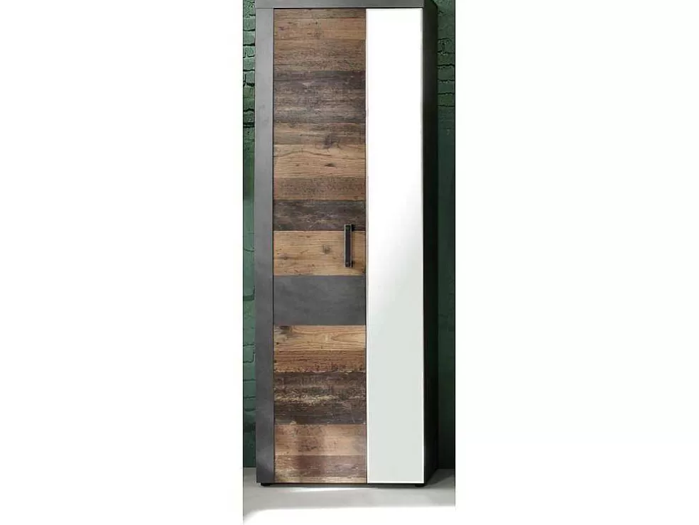 Sale Irwin Kledingkast 2 Deuren, Grijs Matera Decor, Old Wood Decor. Kledingkast