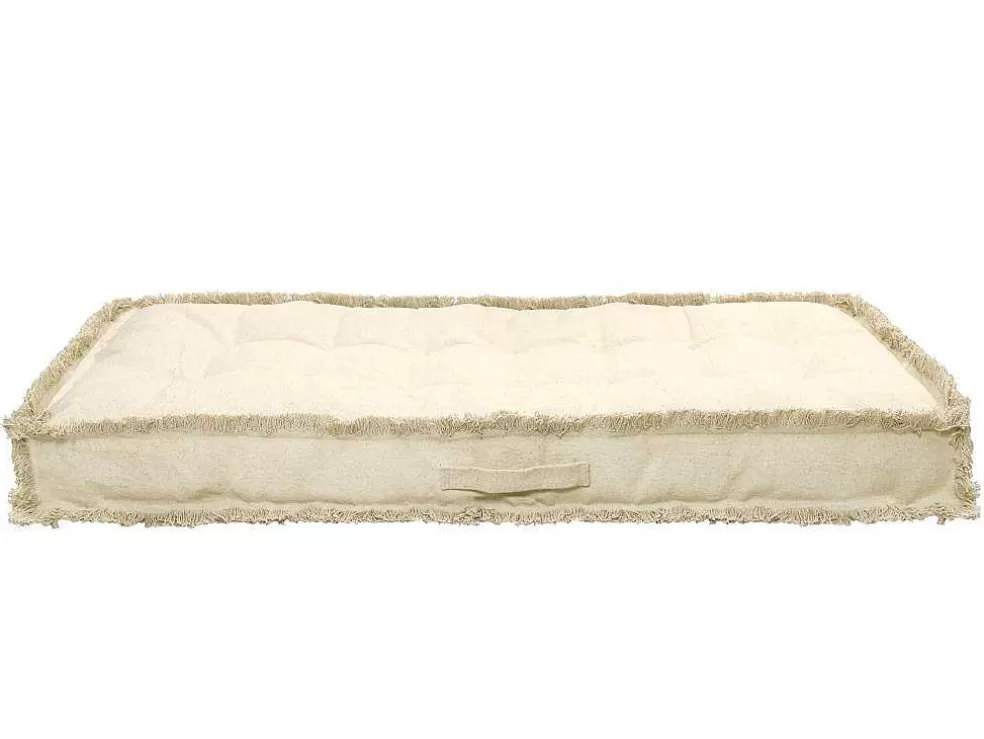 Fashion Katoenen Paletkussen Met Franjes - L. 120 X B. 60 Cm - Beige - Honduras Tuindecoratie