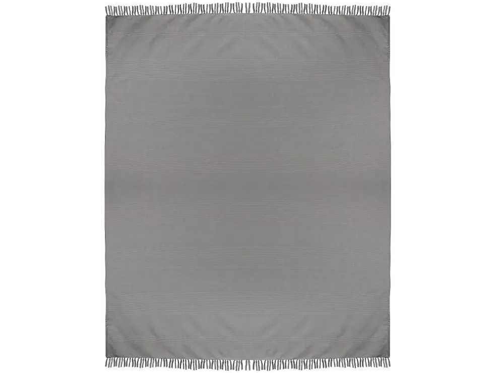 Discount Katoenen Sprei Met Franjes - 230 X 250 Cm - Grijs - Segna Beddengoed