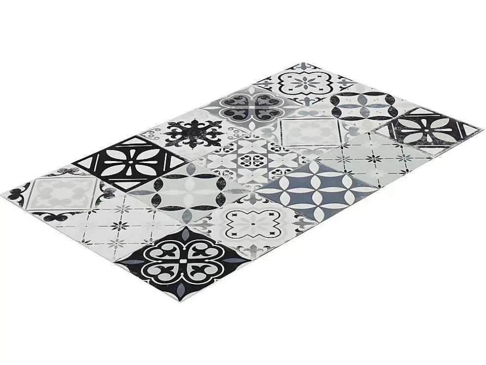 Cheap Keukentapijt Van Vinyl Met Vloertegelmotief Mosai - 49,5 X 83 Cm - Zwart En Wit Keukenaccessoire En -Opbergruimte