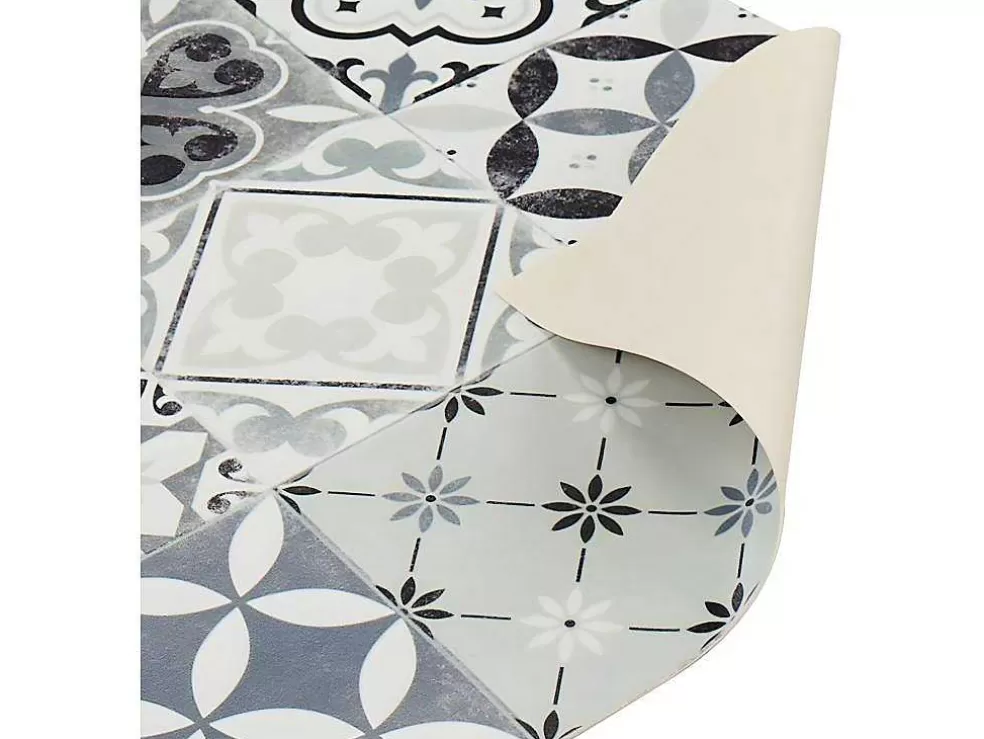 Cheap Keukentapijt Van Vinyl Met Vloertegelmotief Mosai - 49,5 X 83 Cm - Zwart En Wit Keukenaccessoire En -Opbergruimte