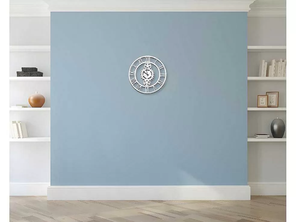 Store Klok Vintage 6, Wit, Zwart, 50X1,5X50 Cm, Wandklok
