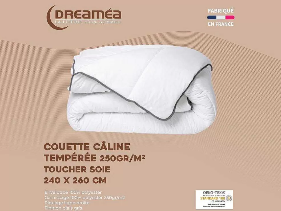Hot Knuffel Dekbed Silk Touch 240 X 260 Cm - 250 G/M - Wit Met Grijze Bies - Biesya Dekbed