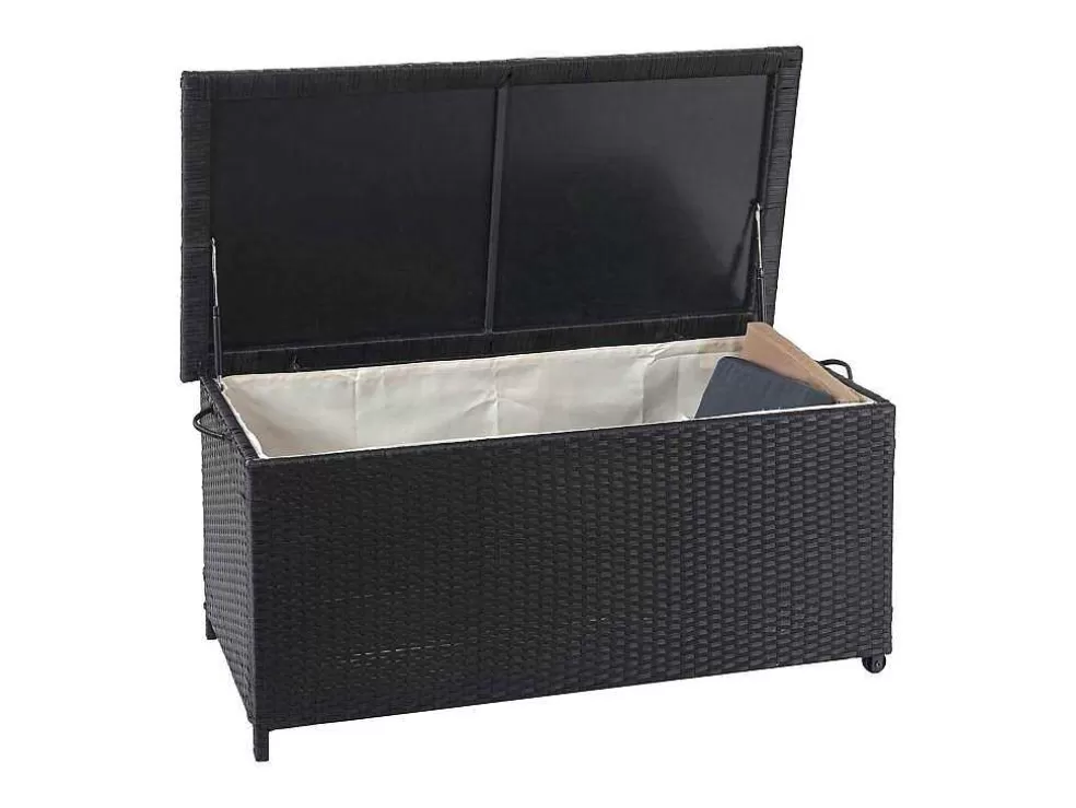 Online Kussenbox Van Polyrattan Mcw-D88 Iii, Premium Zwart, 51X100X50Cm 170L Tuinopslag