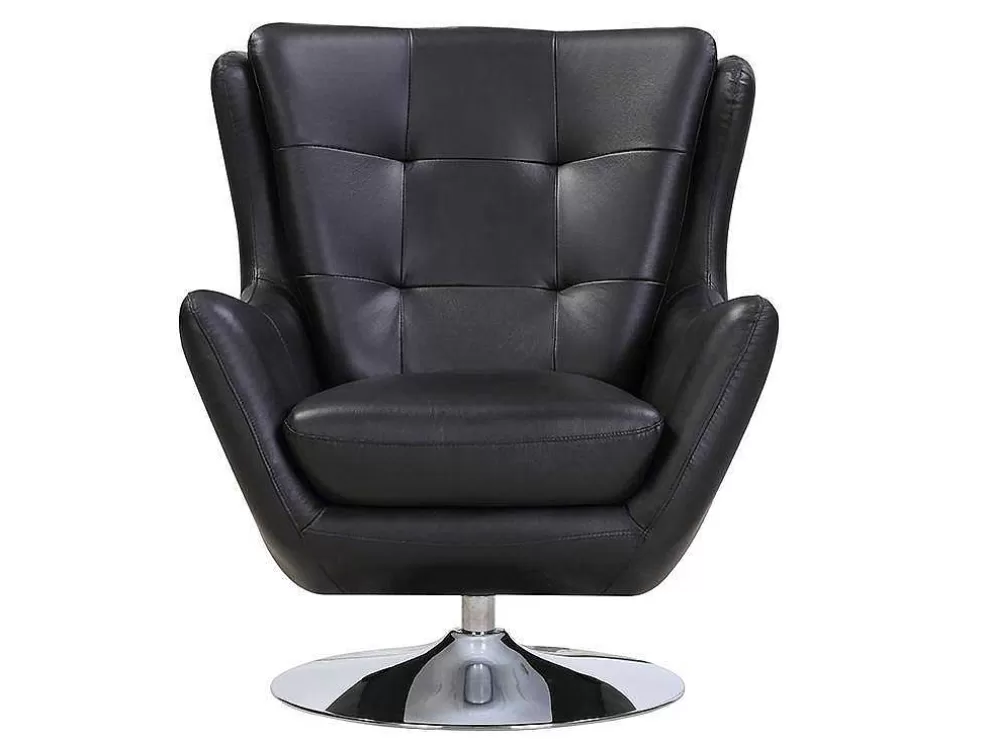 Best Sale Leren Draaistoel Anaba - Zwart Fauteuil Leer