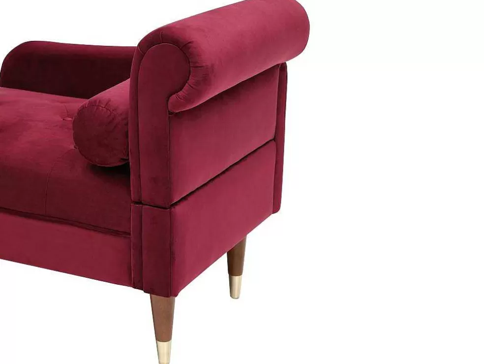 Best Linkse Chaise Longue Van Bordeaux-Rood Velours Umari Chaise Longue