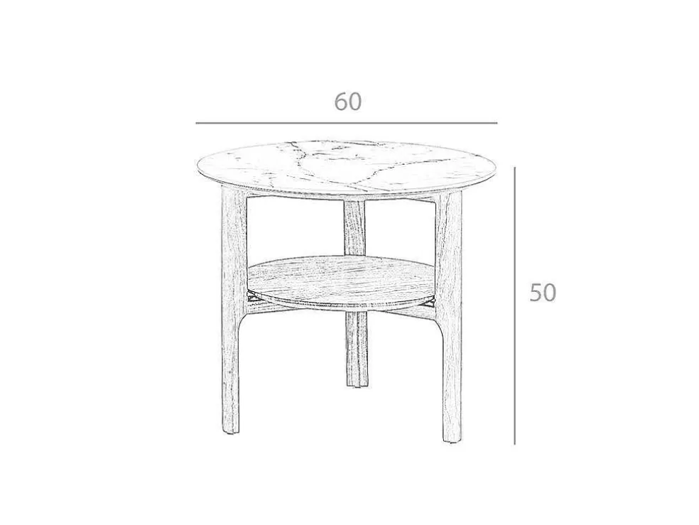 Best Marmer Effect Glasvezel Hoektafel 2047 Bijzettafel