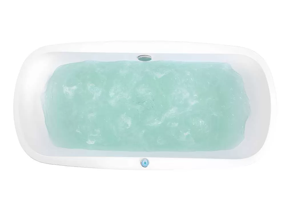 Best Massagebad Met Ledverlichting - Balneo Therapie Sirgao - 1 Persoon - 155L - 75X150Cm - Zwart Vrijstaand Bad