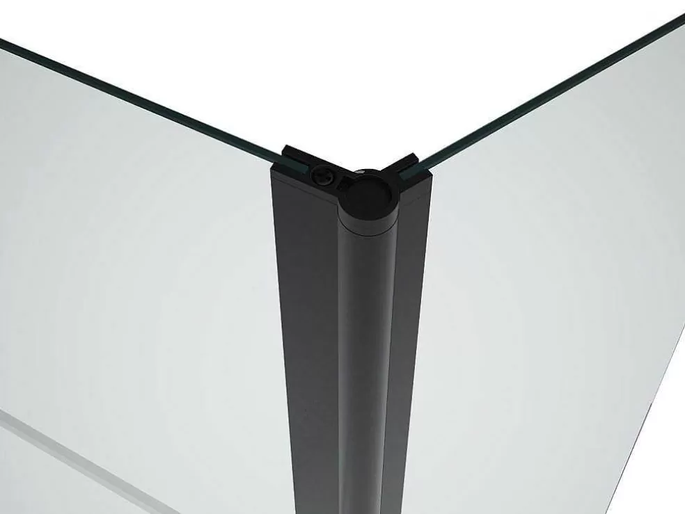 New Matzwart Badscherm Met Handdoekhouder En Draaibare Retour - (70 + 30) X 140 Cm - Primael Badscherm