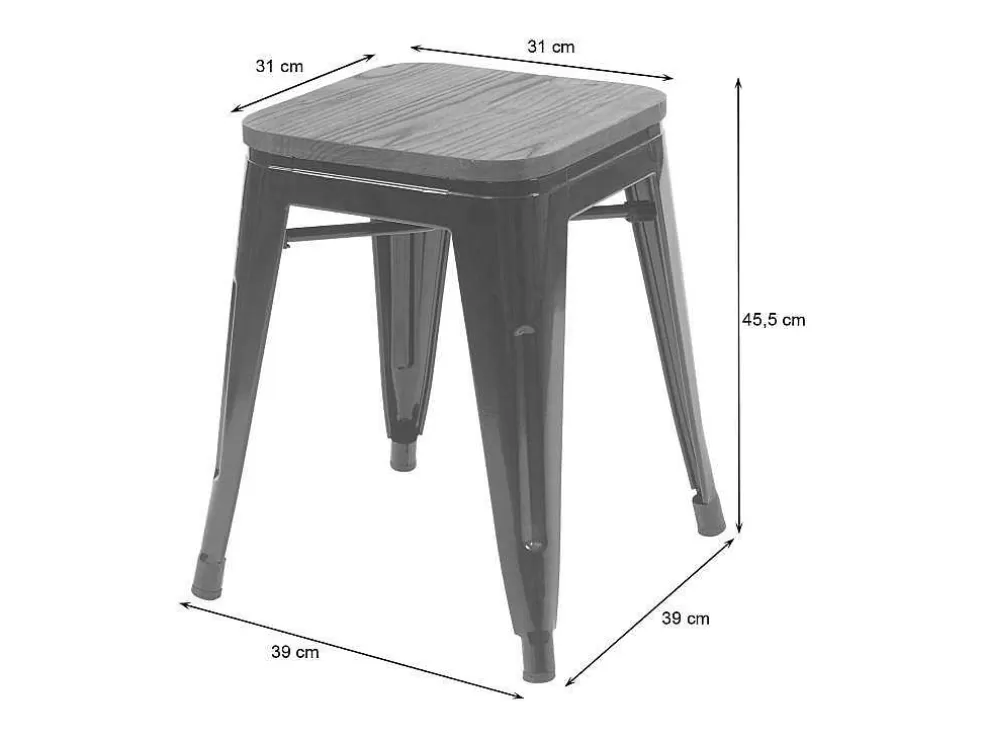 Cheap Mcw-A73 Kruk (Set Van 2) Houten Zitting, Grijs Kruk