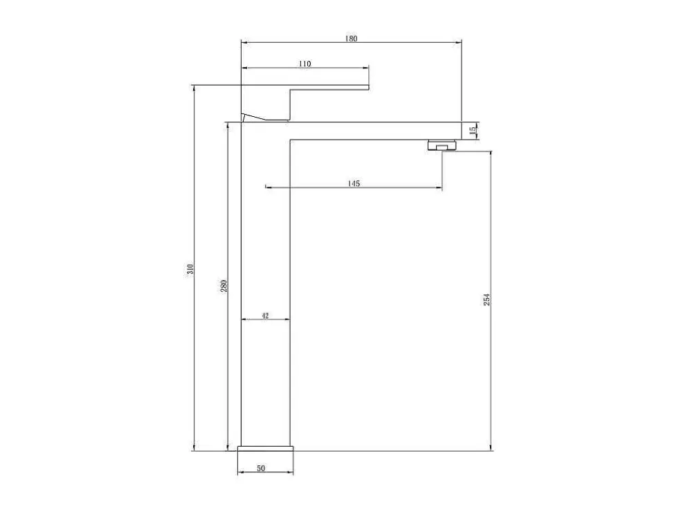 Online Mechanische Mengkraan Met Vierkante Vorm Van Geborsteld Roestvrij Staal - Mat Zwart, H31 Cm - Canilas Kraan