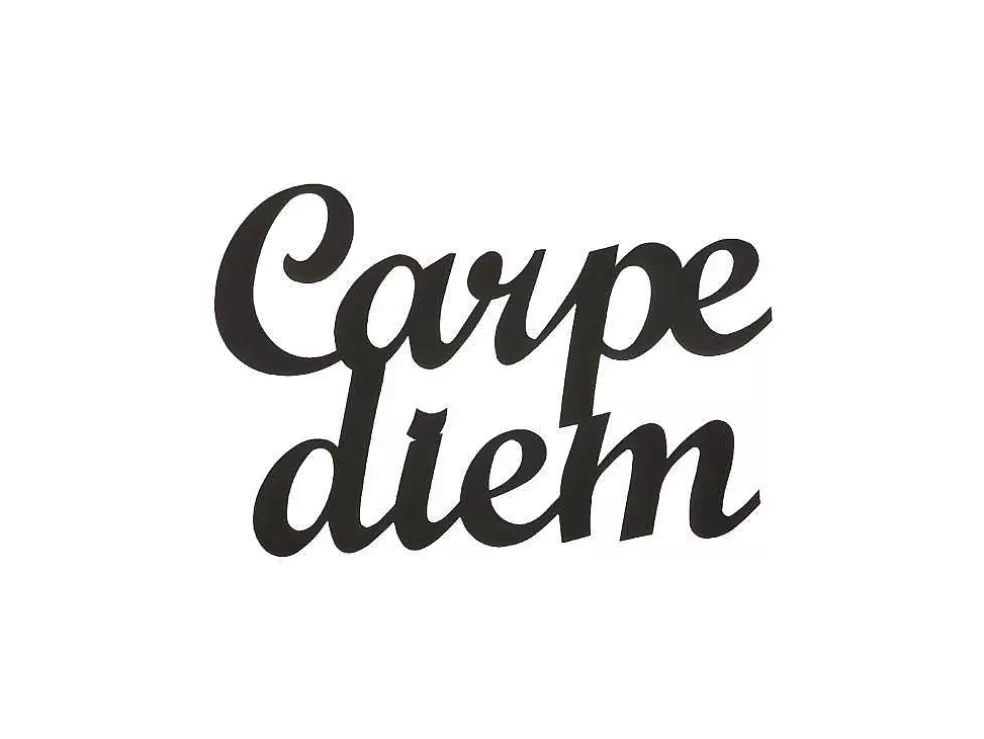 Best Metalen Decoratie Carpediem, Zwart, 50X1,5X38 Cm, Decoratieve Wandplaat
