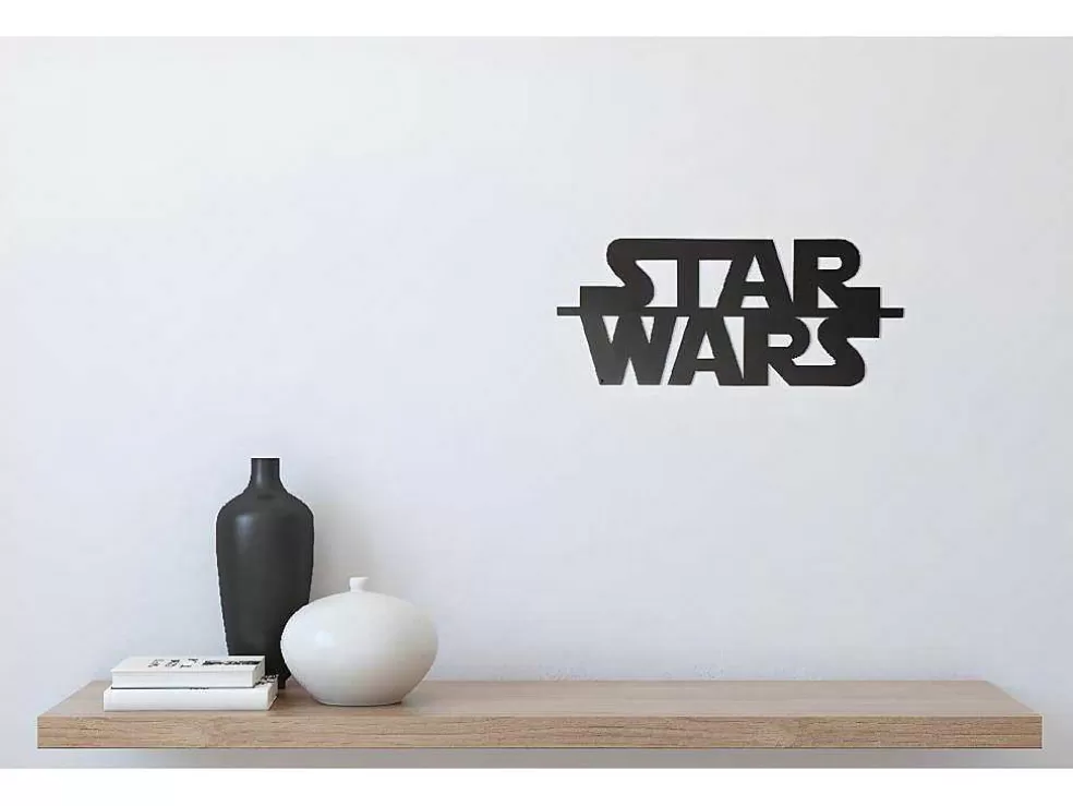 Best Sale Metalen Decoratie Star Wars, Zwart, 50X1,5X21 Cm, Decoratieve Wandplaat