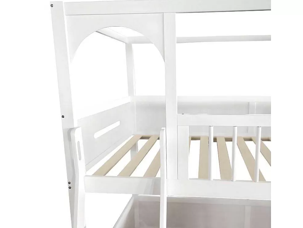 Hot Multifunctioneel Stapelbed Voor Kinderen - Met Ladder En Glijbaan - 2X90X200Cm - Massief Hout - Wit Aanbiedingen: Slaapkamer & Kantoor