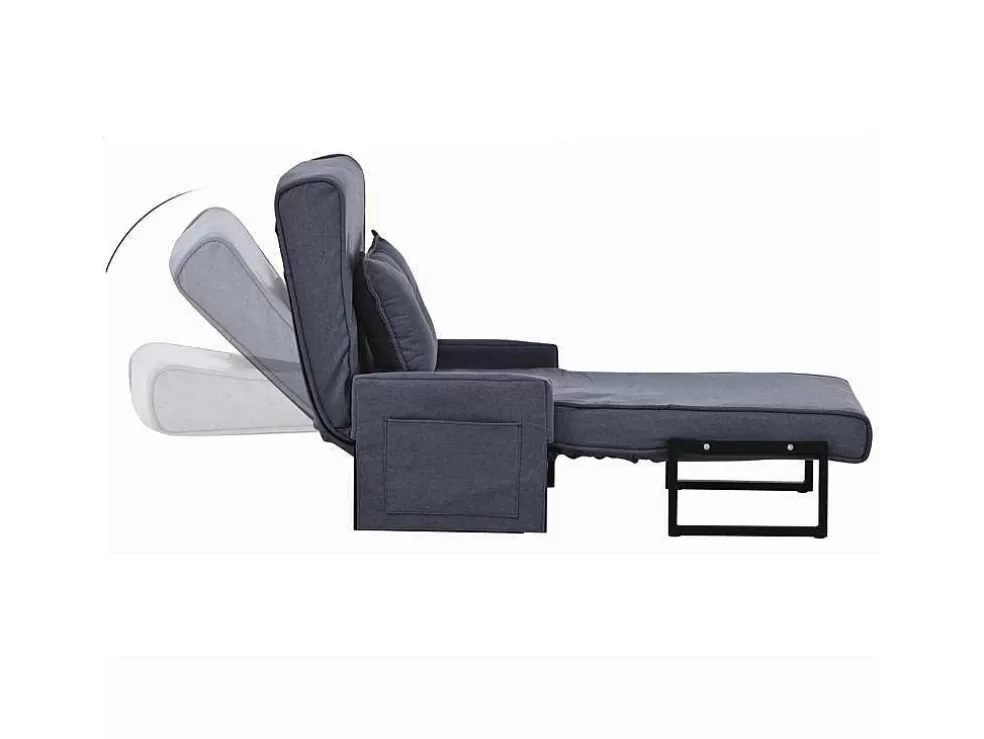 Cheap Multifunctionele Ligstoel Met Kussen - Om Te Bouwen Tot Fauteuil - Linnen Stof - Grijs Uitklapbare Fauteuil