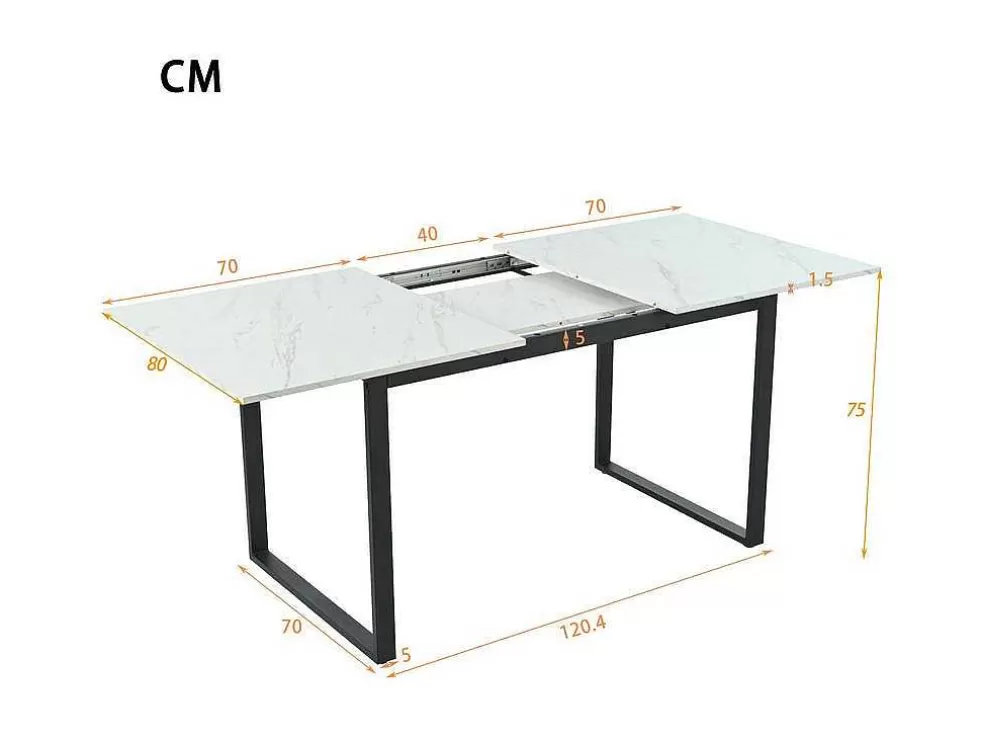 Sale Multifunctionele Uitschuifbare Eettafel - Industriele Stijl - Wit Eettafel