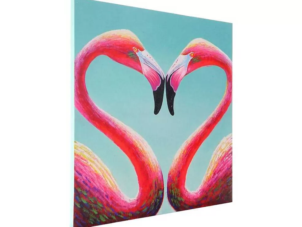 Outlet Olieverfschilderij Flamingo Handgeschilderd Schilderij