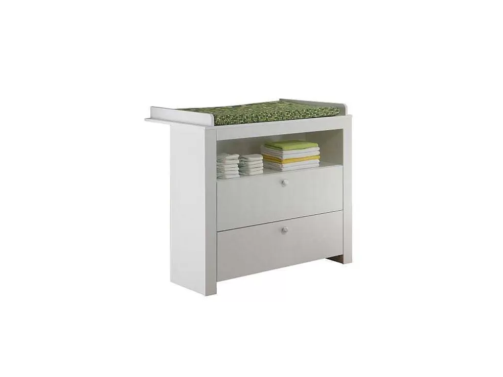 Outlet Olja Commode Met 2 Lades En 1 Plank, Wit. Babymeubel