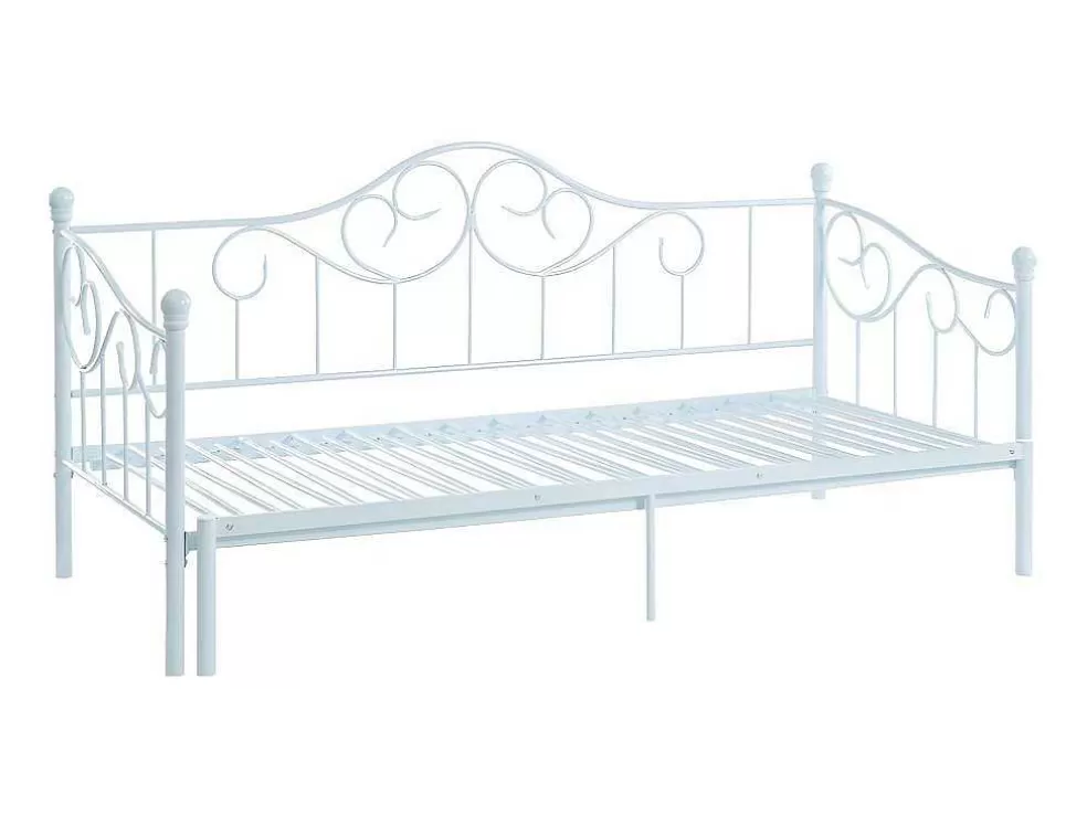 Online Onderuitschuifbed Sebille - Metaal - 90 X 200 Cm - Wit Bed Met Slaaplade