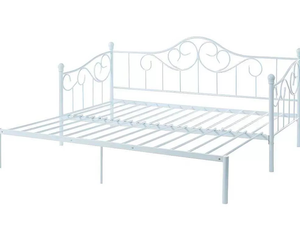 Online Onderuitschuifbed Sebille - Metaal - 90 X 200 Cm - Wit Bed Met Slaaplade