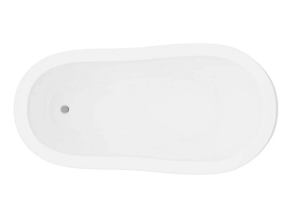 Cheap Ovaal Eilandbad - Retro Stijl - 171 L - 145 X 74 X 77 Cm - Witte Leeuwenpoten - Nisos Vrijstaand Bad Op Pootjes