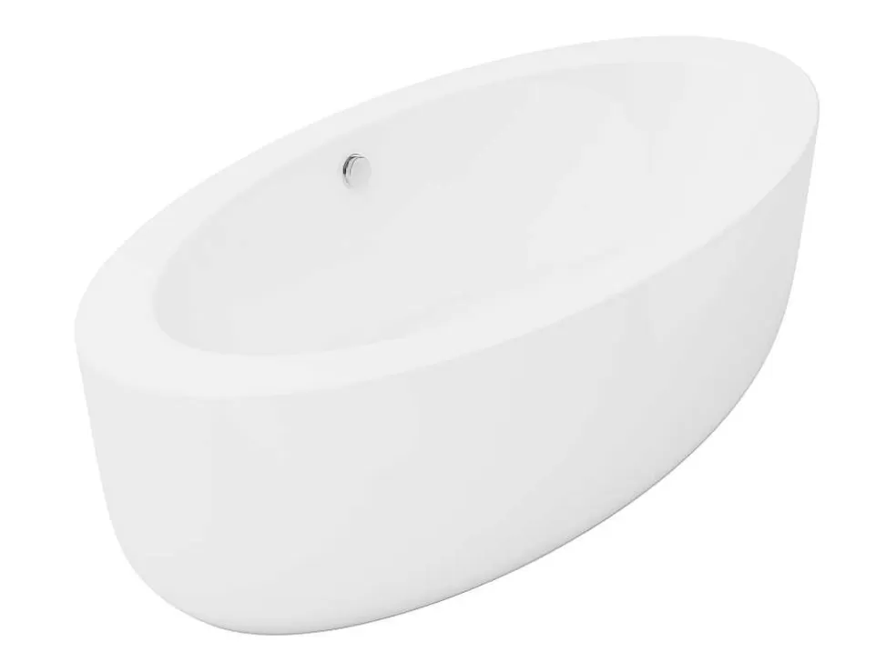 Best Ovaal Losstaand Bad - 251L - 185 X 90 X 58 Cm - Wit - Acryl - Marmati Vrijstaand Bad