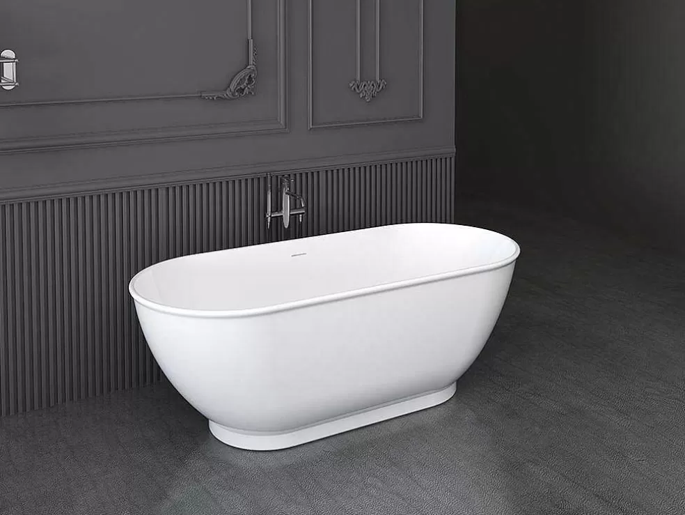 Best Sale Ovalen Vrijstaand Bad - 240 L - 170 X 75 X 60 Cm - Wit - Acryl - Mobula Vrijstaand Bad