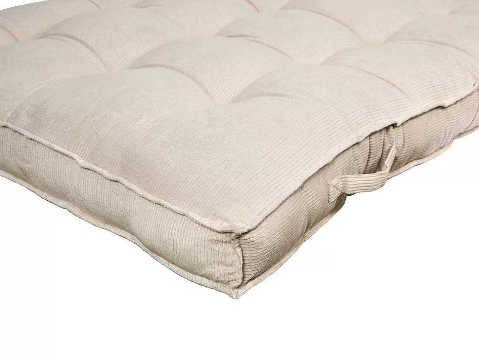 Flash Sale Palletkussen Van Ribfluweel - L120 X D80 Cm - Beige - Baila Huistextiel