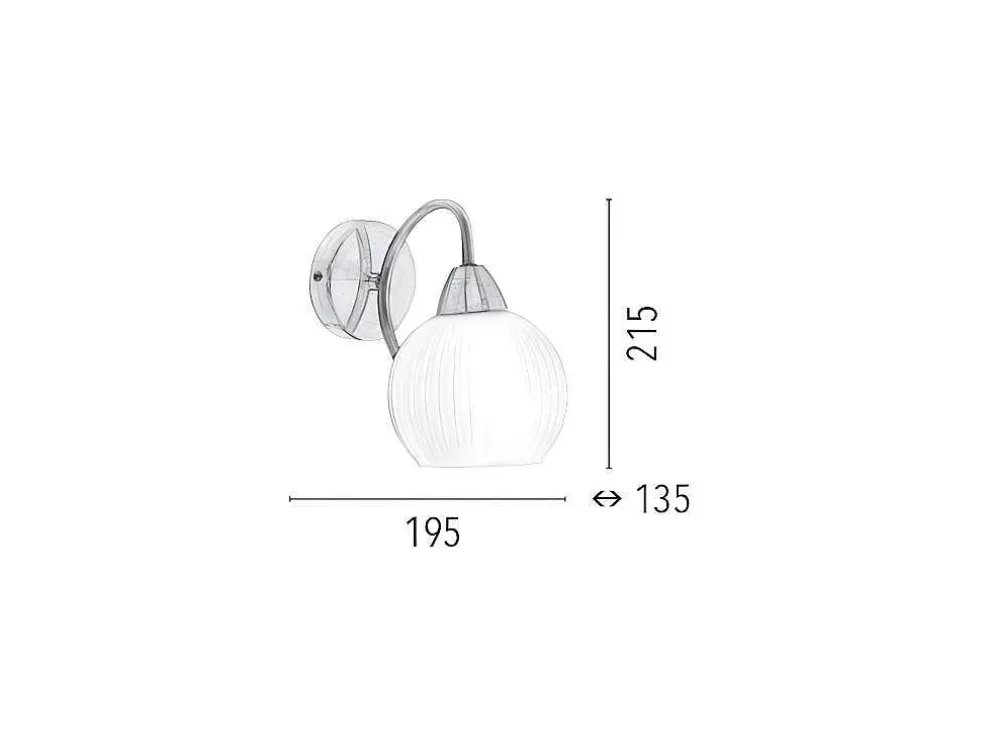 Discount Pavia Wandlamp, Satijn, Wit, 19,5X13,5X21,5 Cm, Wandlamp