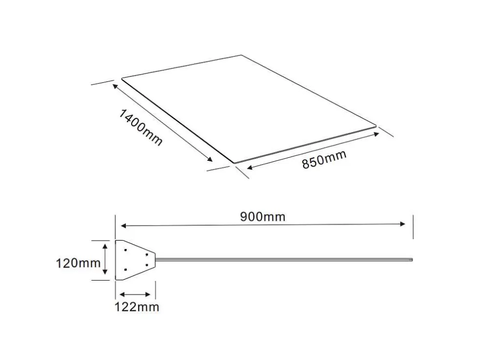 Store Platte Deurluifel Van Aluminium 140 X 90 Cm Met Ledverlichting - Luxama Luifel En Afdak