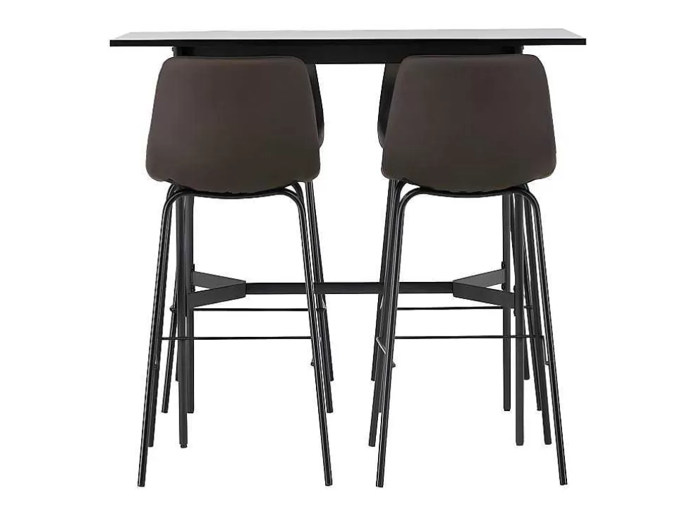 Outlet Rax Barmeubelset Bartafel Zwart En 4 Alexi Barstoelen Bruin. Barmeubel