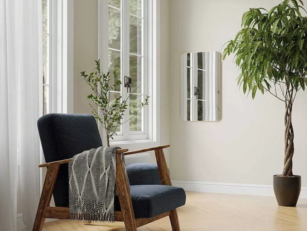 Cheap Rechthoekige Badkamerspiegel Met Gouden Contour - 50 X 80 Cm - Demetria Accessoires & Spiegels