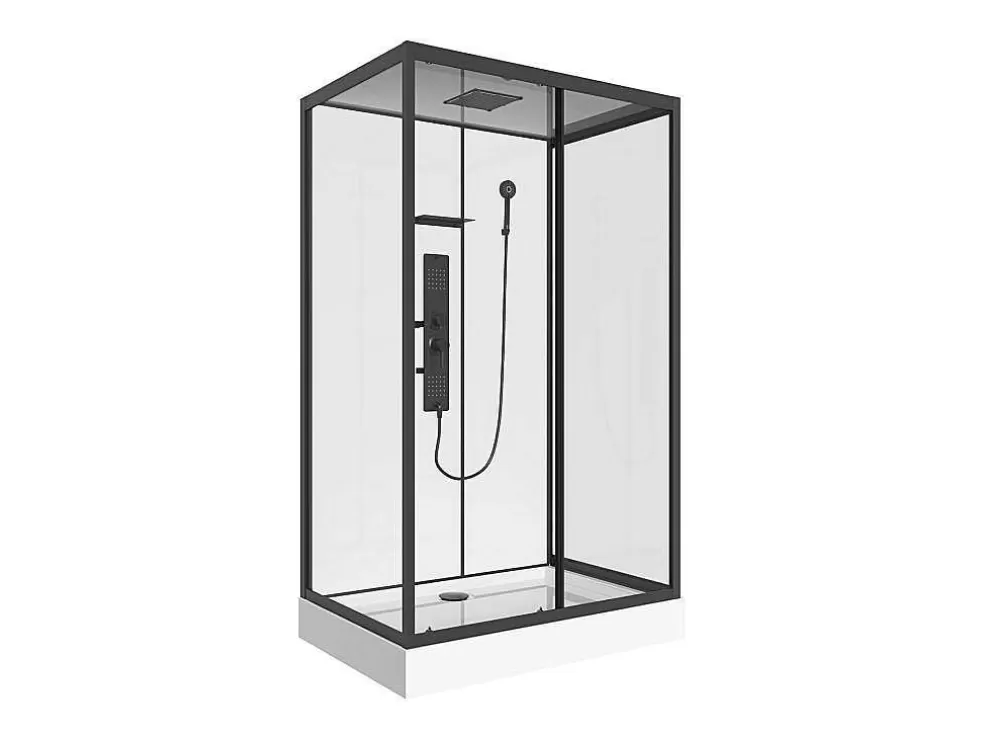 Outlet Rechthoekige Douchecabine Met Massagestralen Plaatsingsrichting Naar Keuze L120 X B80 X H215 Cm Sulipa Douchecabine