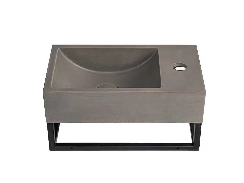 Sale Rechthoekige Hangende Wastafel Met Drager - L40 X B22 Cm - Uchami Muurkast Badkamer