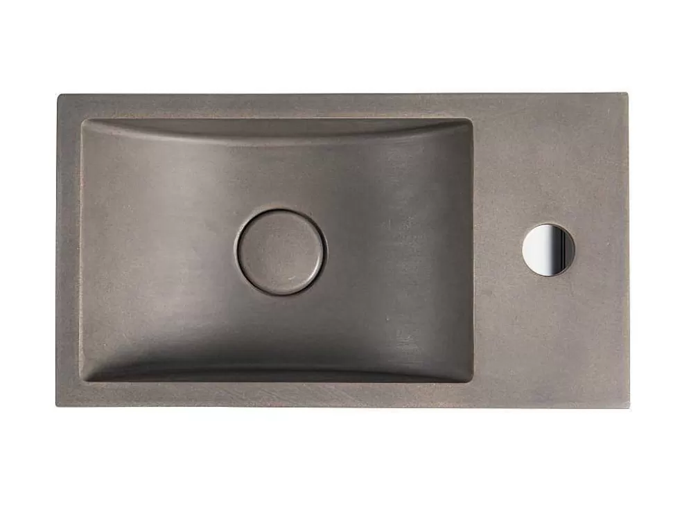 Sale Rechthoekige Hangende Wastafel Met Drager - L40 X B22 Cm - Uchami Muurkast Badkamer