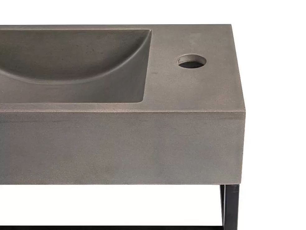 Sale Rechthoekige Hangende Wastafel Met Drager - L40 X B22 Cm - Uchami Muurkast Badkamer