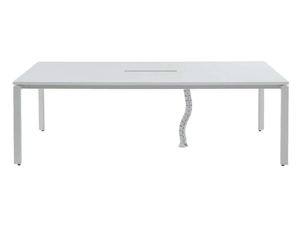 Clearance Rechthoekige Vergadertafel - 6 Personen - Wit - L240 Cm - Downtown Kantoormeubilair