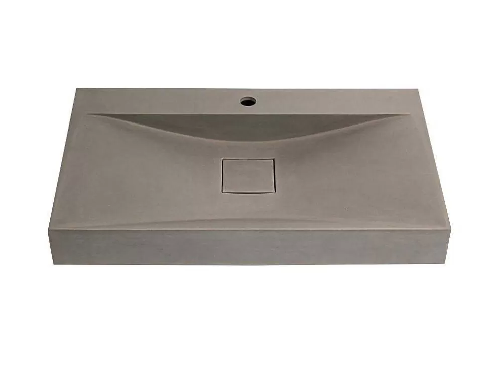 Flash Sale Rechthoekige Wastafel Om Te Plaatsen Van Beton - L80 X B48 Cm - Serov Wastafel