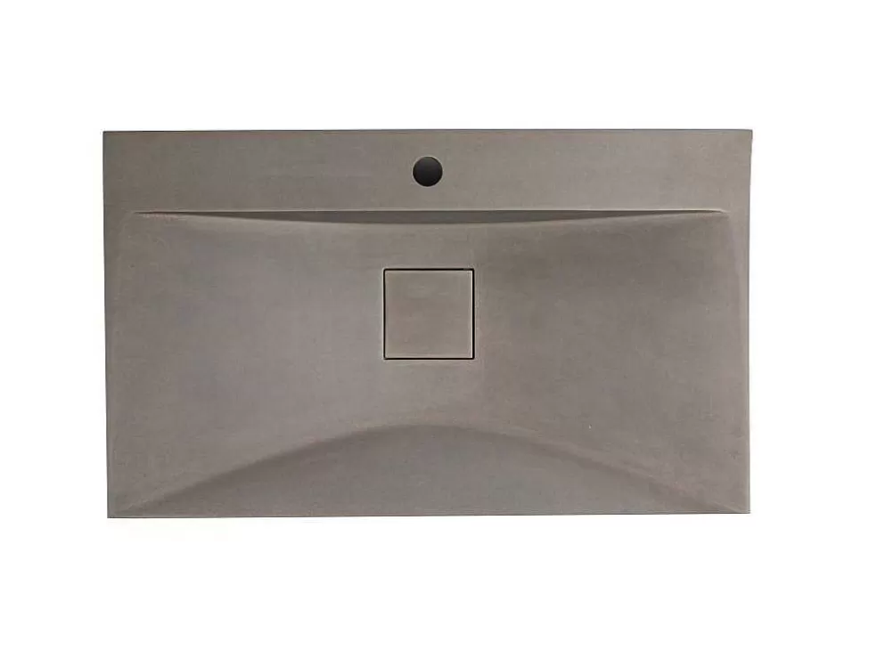 Flash Sale Rechthoekige Wastafel Om Te Plaatsen Van Beton - L80 X B48 Cm - Serov Wastafel