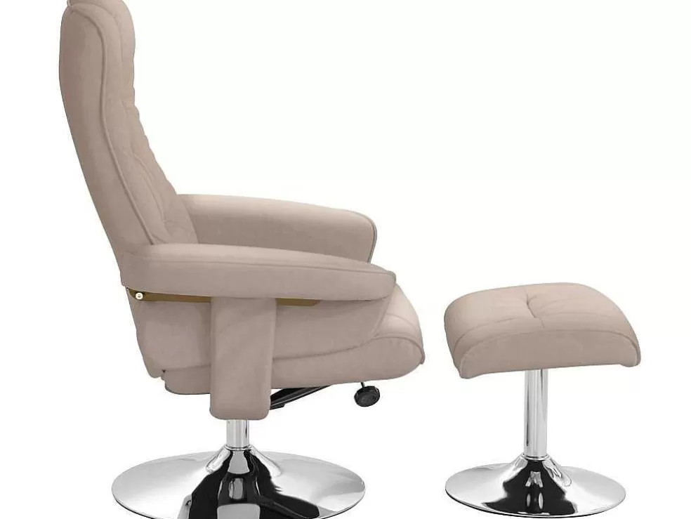 Hot Relaxfauteuil + Kruk Cappucino Fauteuil Leer