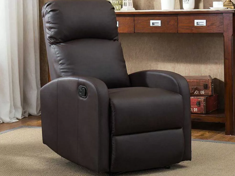 Online Relaxfauteuil Van Kunstleer Isao - Bruin Relaxfauteuil