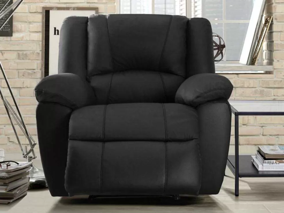 Best Sale Relaxfauteuil Van Leer Aroma - Zwart Relaxfauteuil