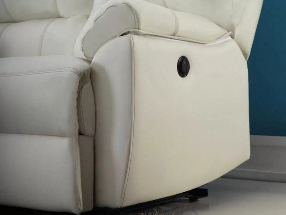 Cheap Relaxfauteuil Van Leer Marcis - Ivoor - Elektrisch Relaxfauteuil